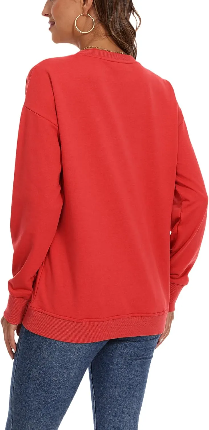 SWEET POISON Womens Casual Fashion Sweatshirts Loose Pullover Sweatshirt Long Sleeve Crewneck Tops