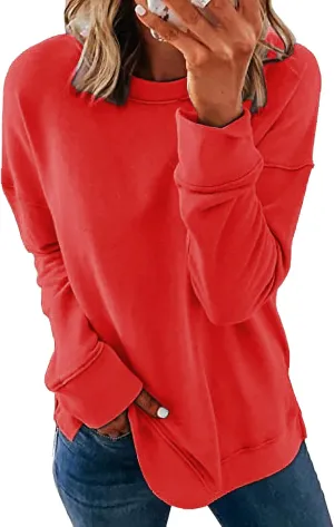 SWEET POISON Womens Casual Fashion Sweatshirts Loose Pullover Sweatshirt Long Sleeve Crewneck Tops