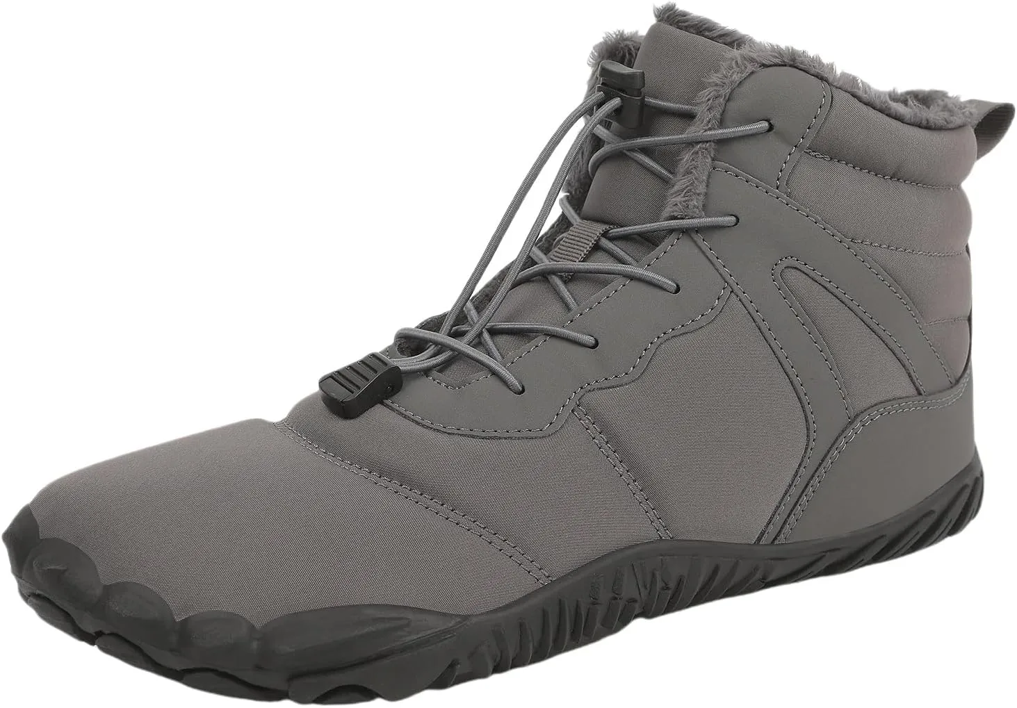 uSecee Hike Winter Footwear Barefoot Womens Mens Non-Slip & Waterproof Winter Barefoot Shoe Unisex Slip On Warm Zero Drop Snow Boot Walking Hiking Ankle Boots Fur Lined Minimalist Boots