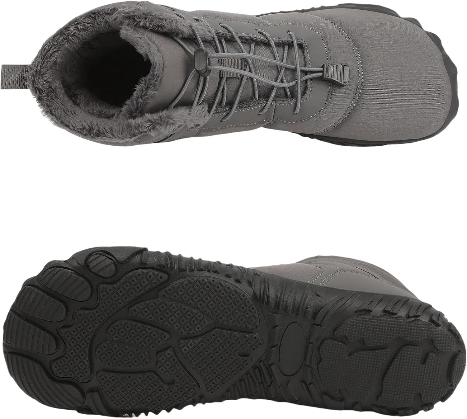 uSecee Hike Winter Footwear Barefoot Womens Mens Non-Slip & Waterproof Winter Barefoot Shoe Unisex Slip On Warm Zero Drop Snow Boot Walking Hiking Ankle Boots Fur Lined Minimalist Boots
