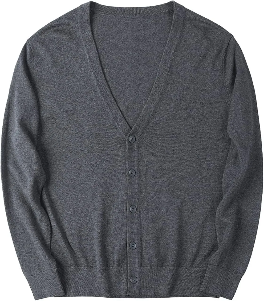 utcoco Men's Cotton Long Sleeve Knit Cardigan Open Front Button Down Cardigan Sweaters for Men