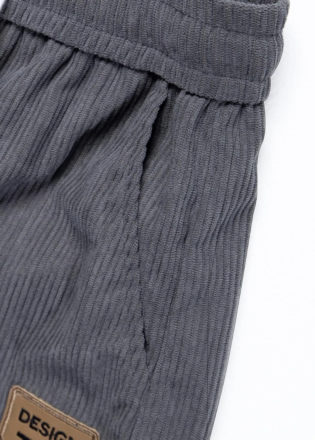 Verdusa Men's Casual Straight Leg Pants Drawstring Waist Loose Trousers with Pockets
