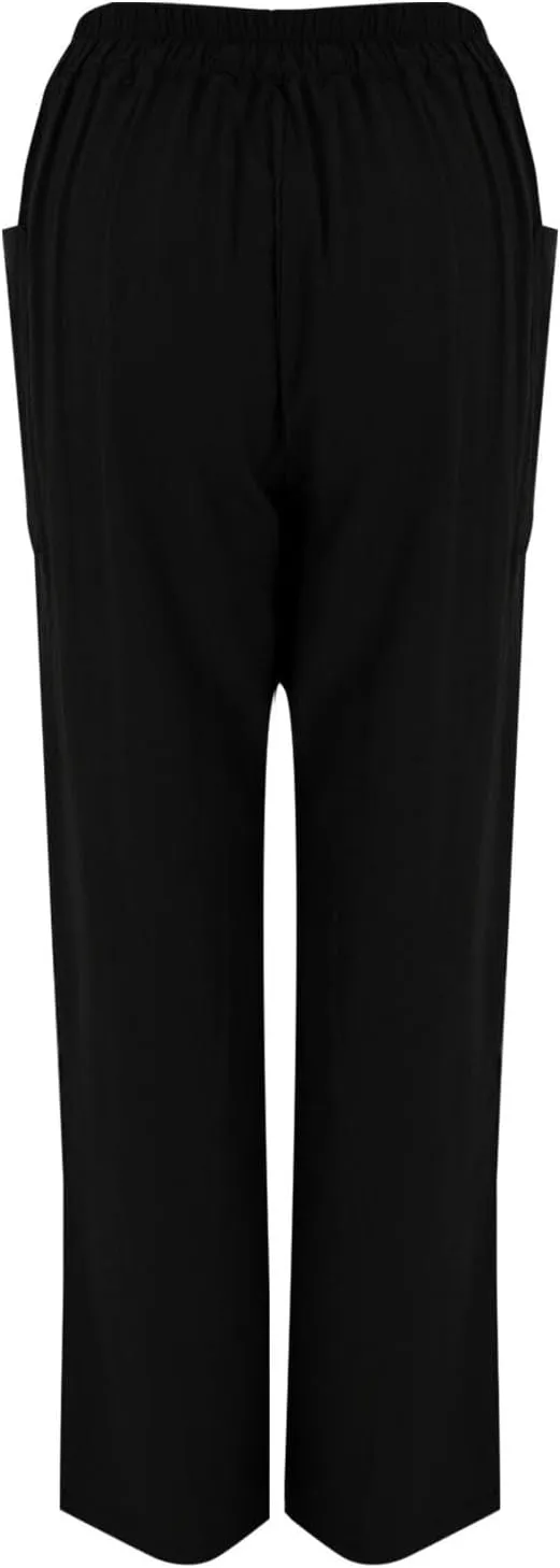 Women Button Linen Pant Trendy Straight Leg High Waisted Roll-up Leg Pockets Trousers Street Hip Hop Y2K Casual Pants