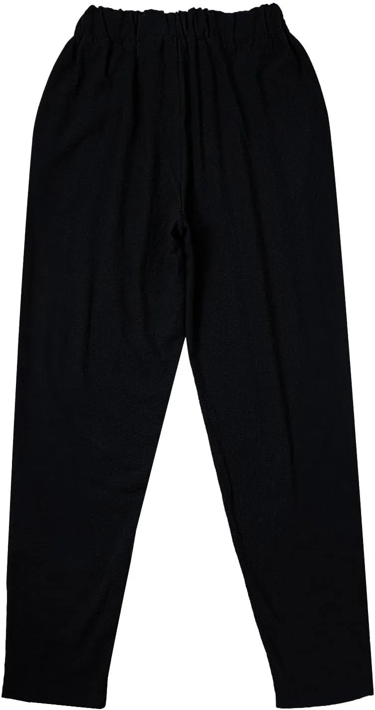 Women Casual Breathable Loose Fit Pants Trendy Summer Linen Trouser Plus Size Office Elegant Ankle-Length Casual Pant