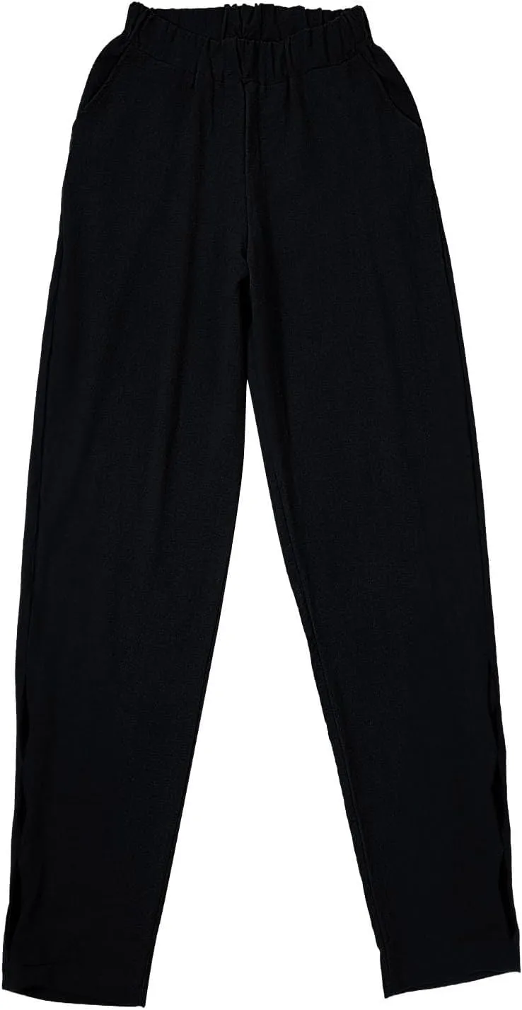Women Casual Breathable Loose Fit Pants Trendy Summer Linen Trouser Plus Size Office Elegant Ankle-Length Casual Pant