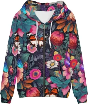 Women Casual Zip Up Hoodie Jacket Lightweight Comfy Loose Long Sleeve Sweatshirt with Pockets XS-5XL