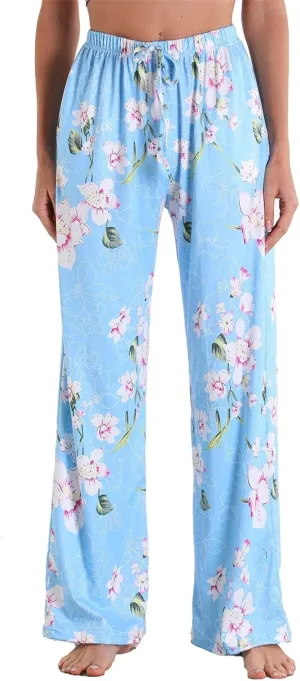 Women Elastic High Waist Pajama Trendy Cute Printed Home Lounge Sleep Pants Indoor Gym Workout Yoga Casual Sweatpants