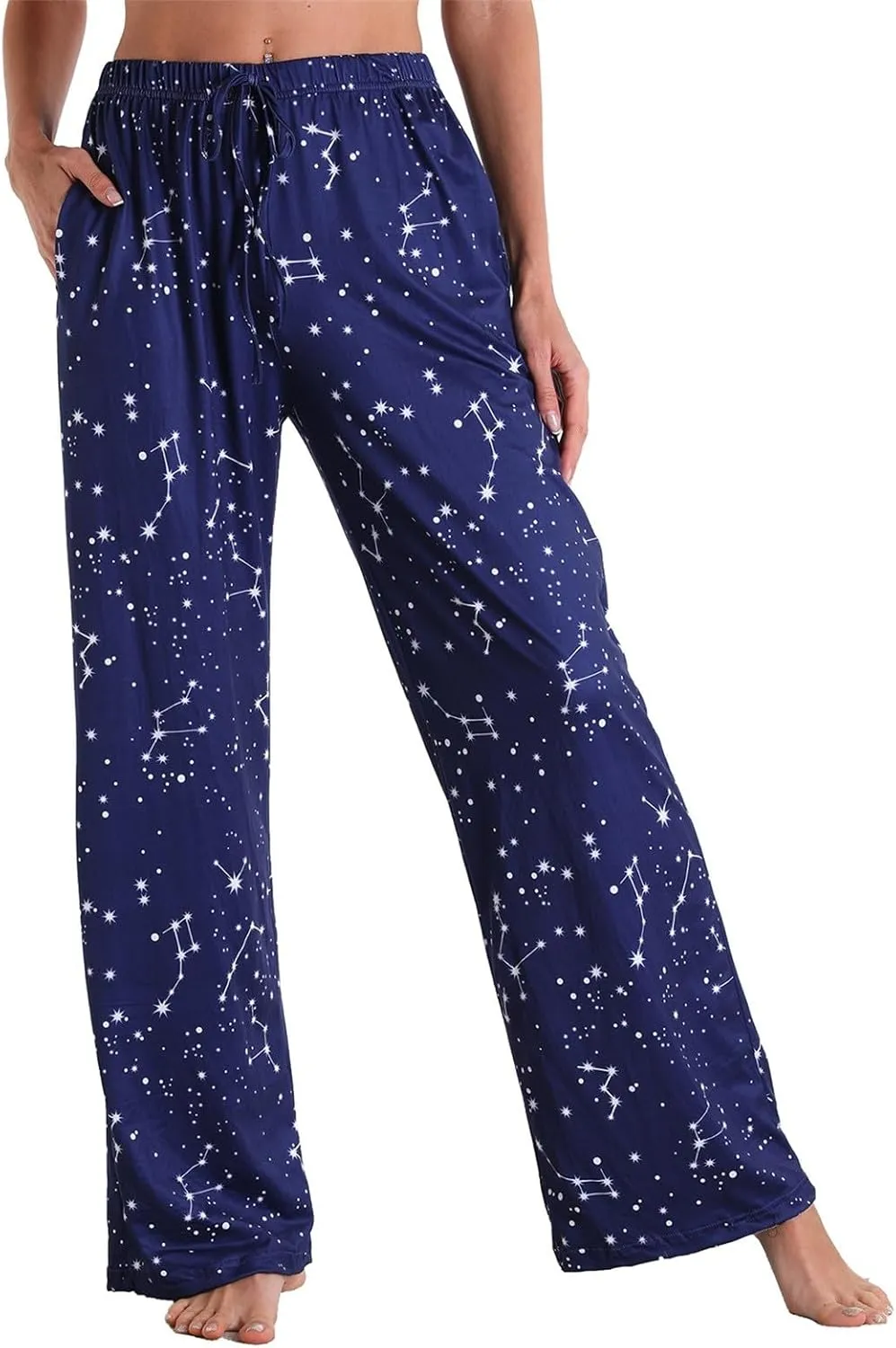 Women Elastic High Waist Pajama Trendy Cute Printed Home Lounge Sleep Pants Indoor Gym Workout Yoga Casual Sweatpants