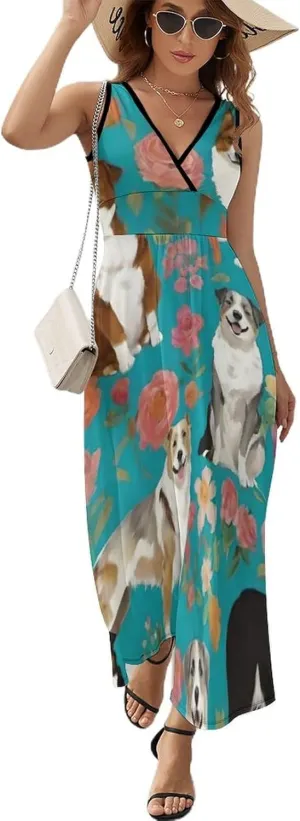 Women Girls Casual Flowy Long Dress for Party Holiday Beach