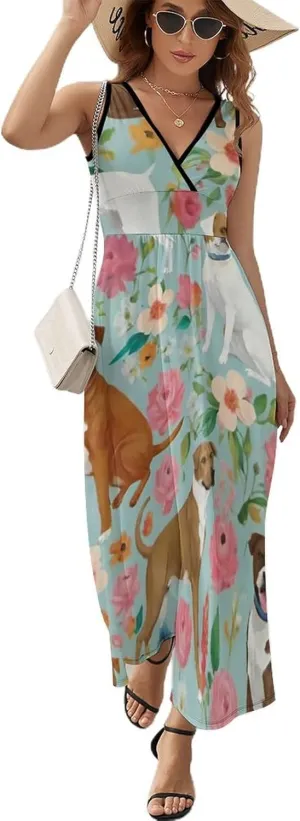 Women Girls Casual Flowy Long Dress for Party Holiday Beach