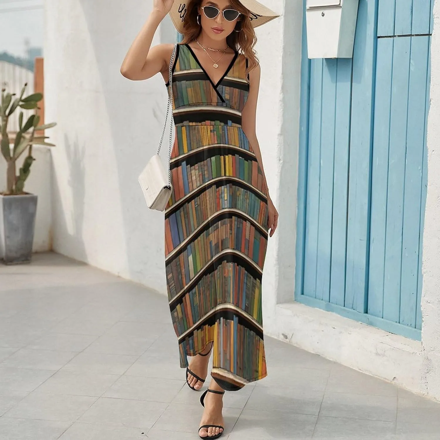 Women Girls V-Neck Sleeveless Swing Dress for Party Holiday Beach