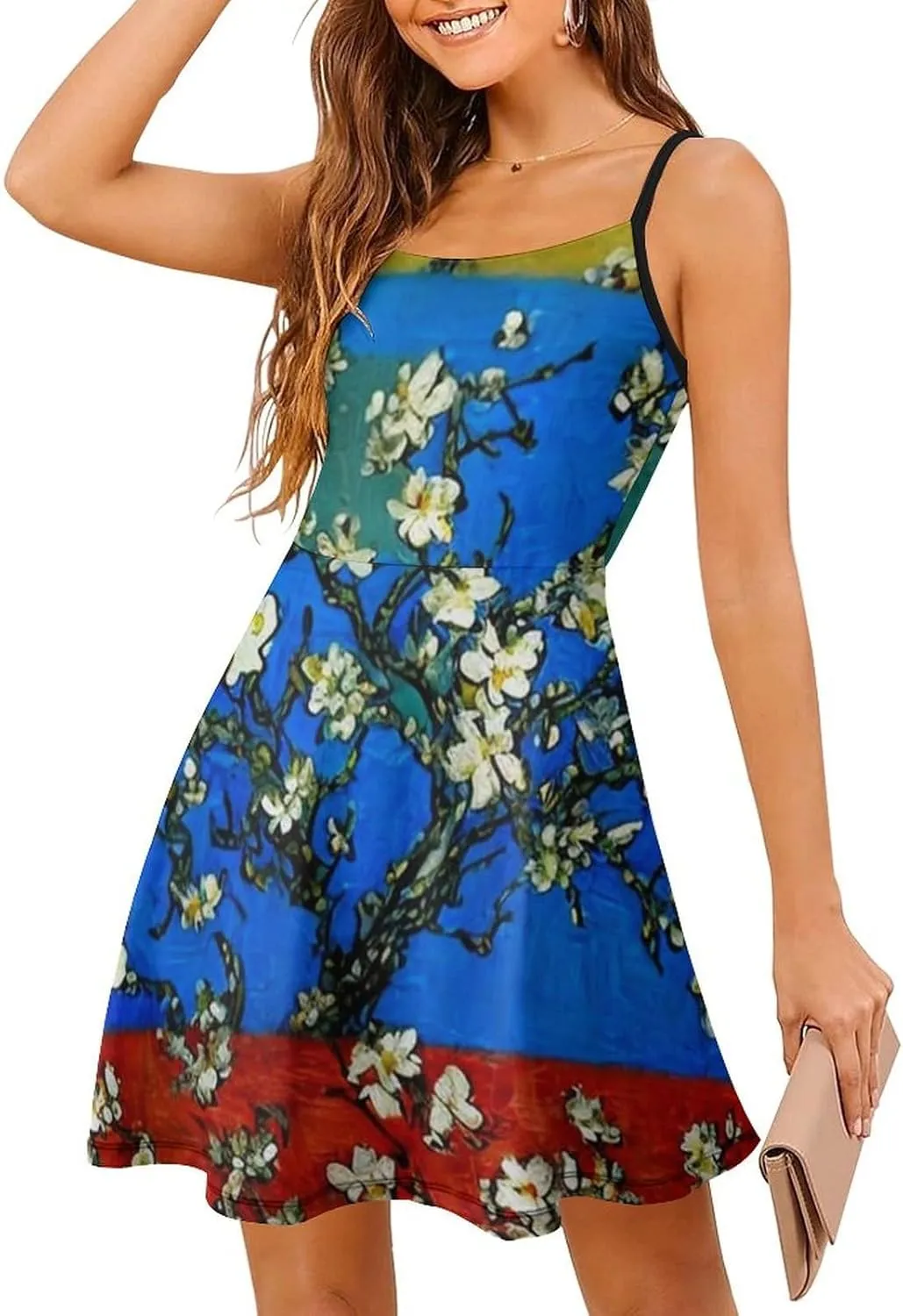 Women Girls Wrap Sleeveless Flared Midi Dress for Vacation Party Wedding