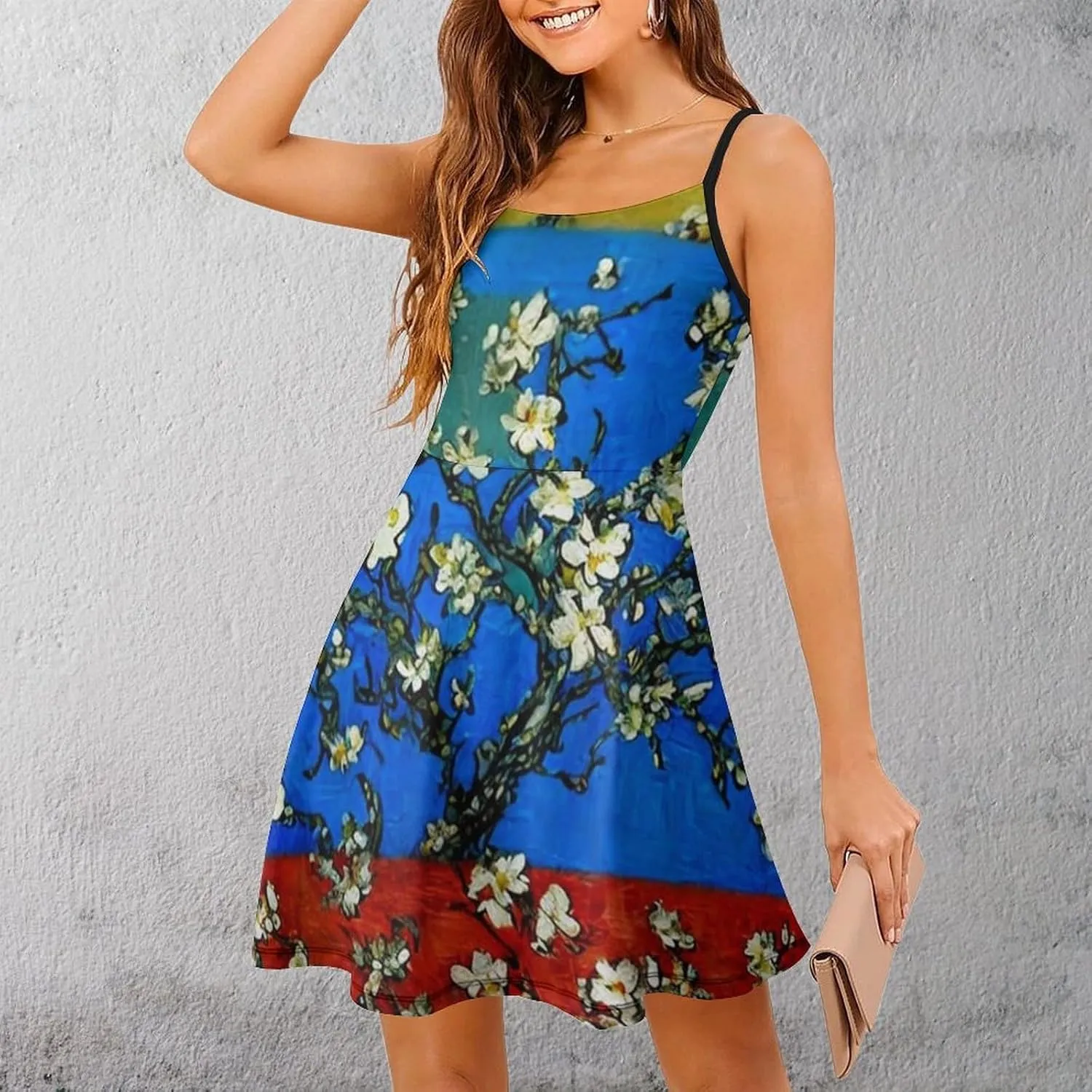 Women Girls Wrap Sleeveless Flared Midi Dress for Vacation Party Wedding