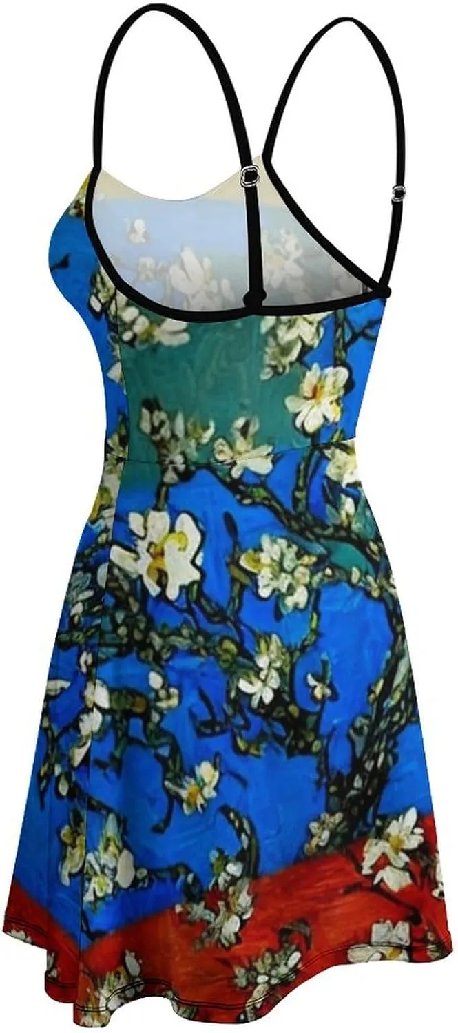 Women Girls Wrap Sleeveless Flared Midi Dress for Vacation Party Wedding