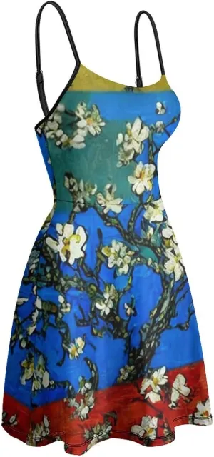 Women Girls Wrap Sleeveless Flared Midi Dress for Vacation Party Wedding
