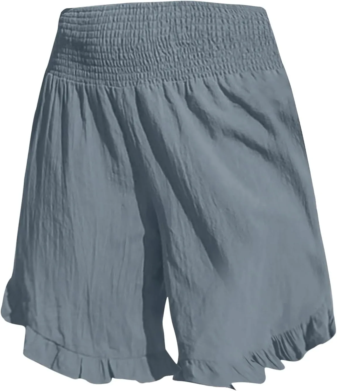 Women High Waisted Ruffle Hem Shorts Stylish Active Activities Loose Fit Casual Wear Pant Beach Boho Flowy Yoga Short
