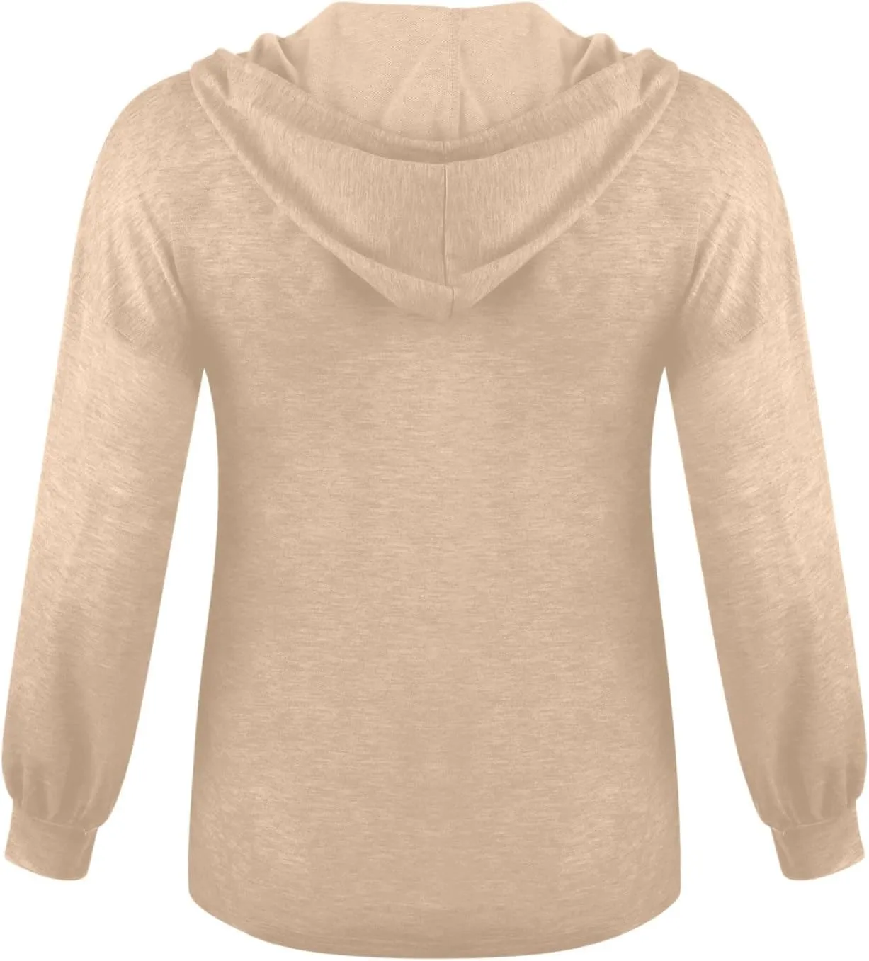 Women Hoodies Drawstring Long Sleeve Pullover Drop Shoulder V Neck Sweatshirt Casual Versatile Trendy Hooded Shirt