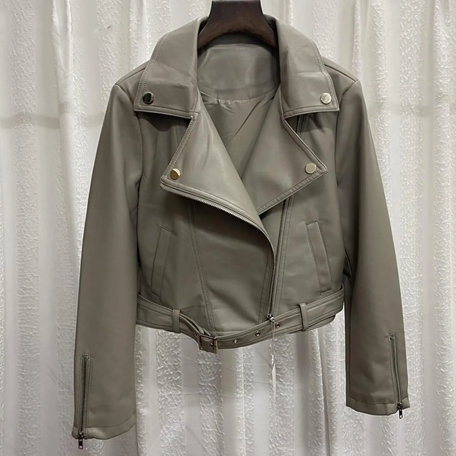 Women jacket Spring Autumn Women Biker Faux Soft Leather Jacket Long Sleeve Zipper Coat Female Moto Outwear