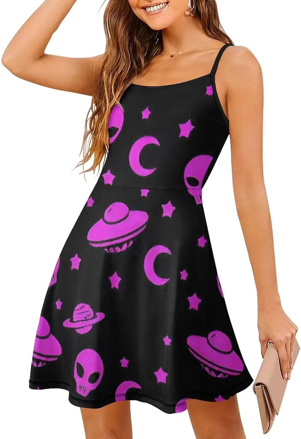 Women Ladies Sleeveless Midi Tank Dress for Party Holiday Beach