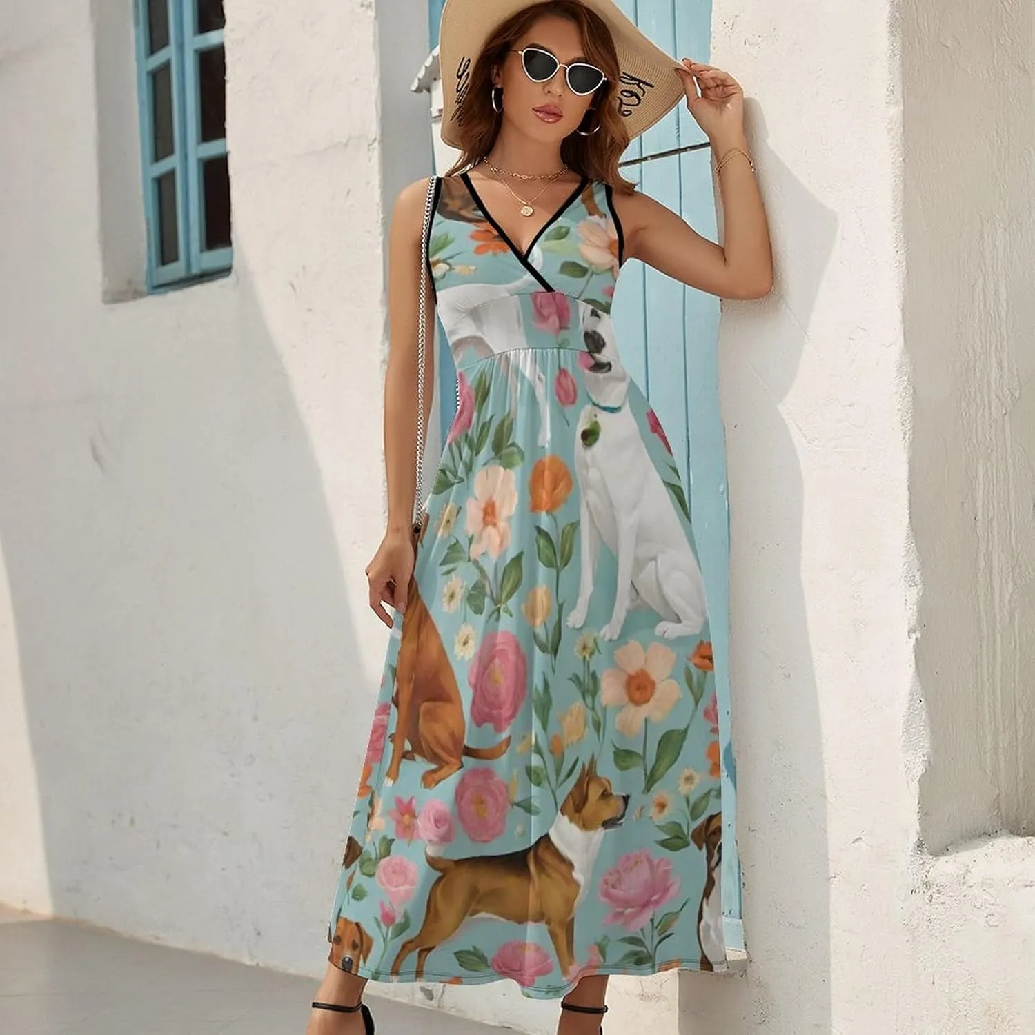 Women Ladies Sleeveless Midi Tank Dress for Party Holiday Beach
