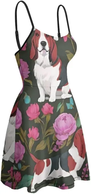 Women Ladies Sleeveless Midi Tank Dress for Party Holiday Beach