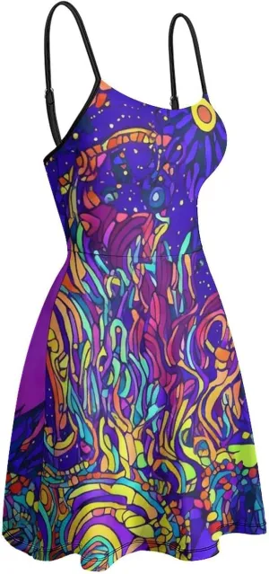 Women Ladies Sleeveless Midi Tank Dress for Vacation Party Wedding