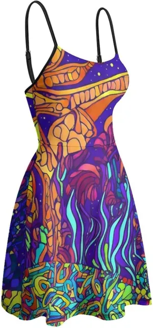 Women Ladies Sleeveless Midi Tank Dress for Vacation Party Wedding