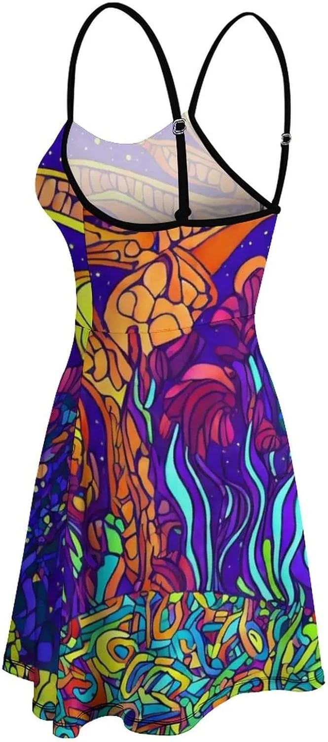 Women Ladies Sleeveless Midi Tank Dress for Vacation Party Wedding