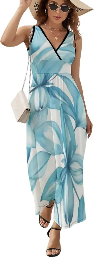 Women Ladies Summer 2025 Flowy Long Dress for Party Beach Date