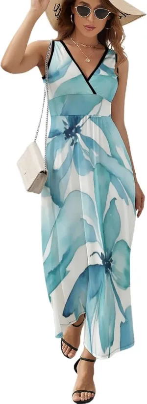 Women Ladies Summer 2025 Flowy Long Dress for Party Beach Date