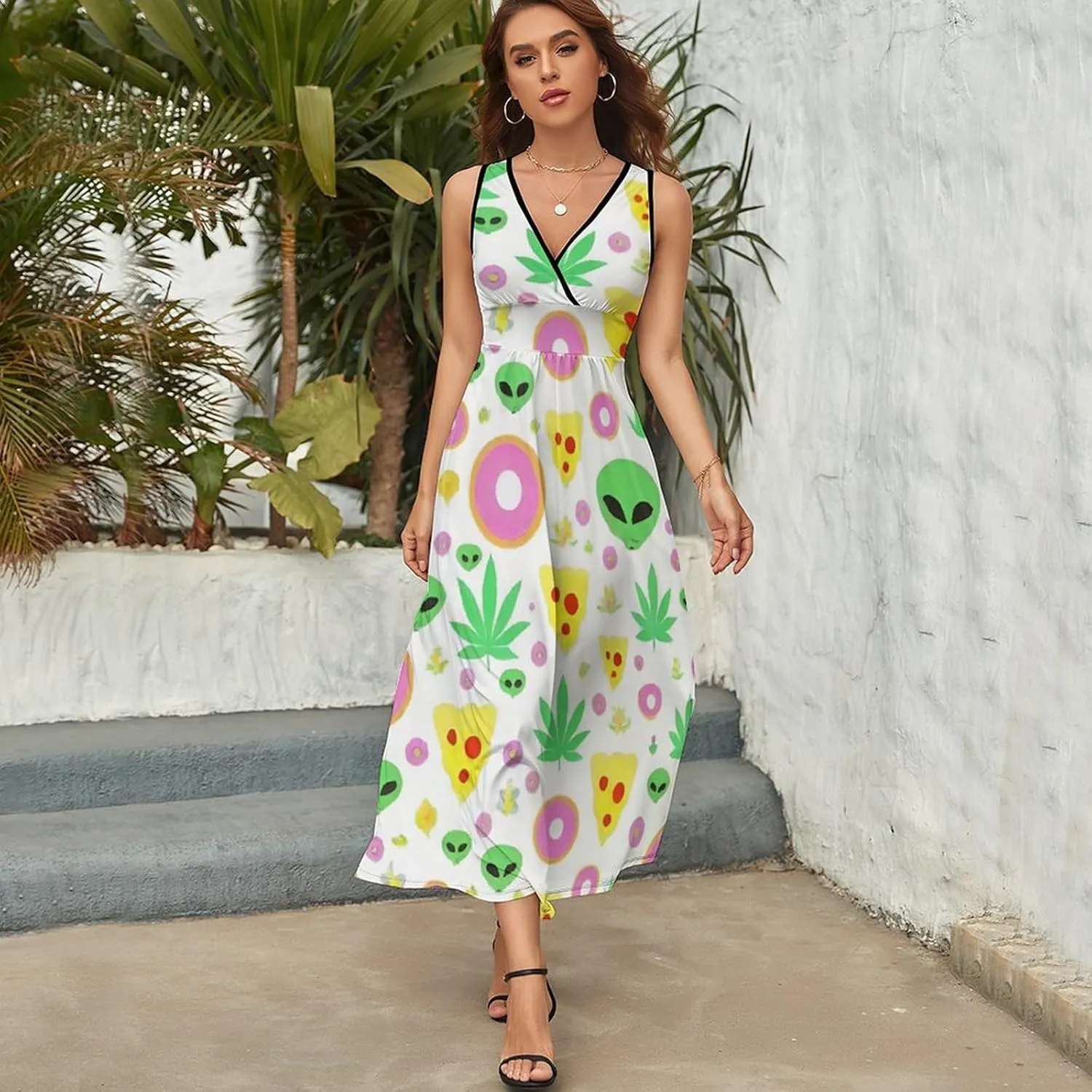 Women Ladies Summer 2025 Flowy Long Dress for Party Beach Date