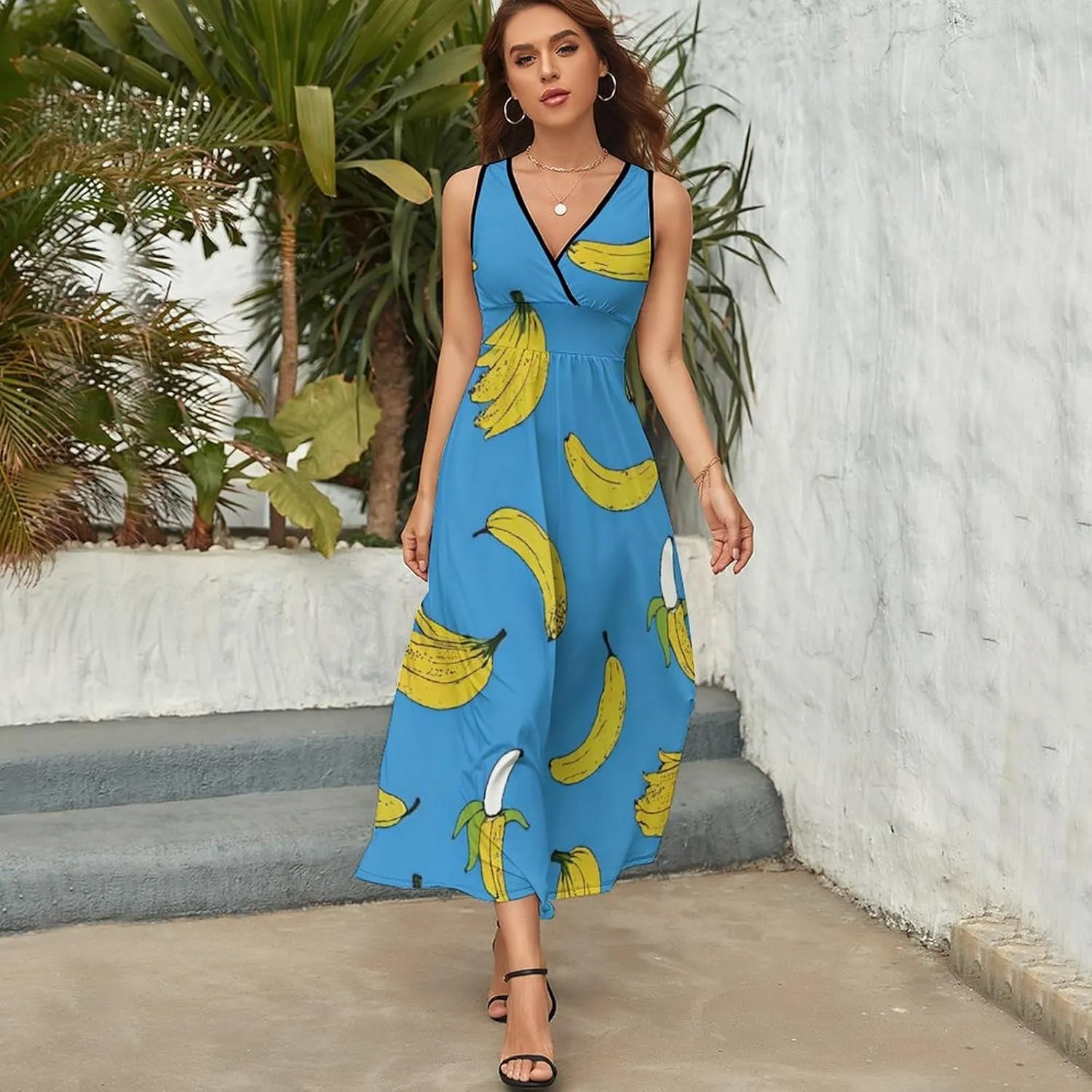 Women Ladies Summer 2025 Flowy Long Dress for Party Beach Date