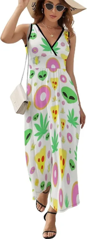 Women Ladies Summer 2025 Flowy Long Dress for Party Beach Date
