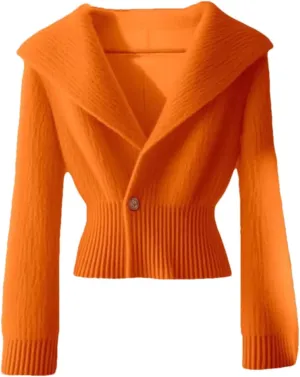 Women Long Sleeve V-Neck Slim Fit Button Knitted Cardigan Sweater