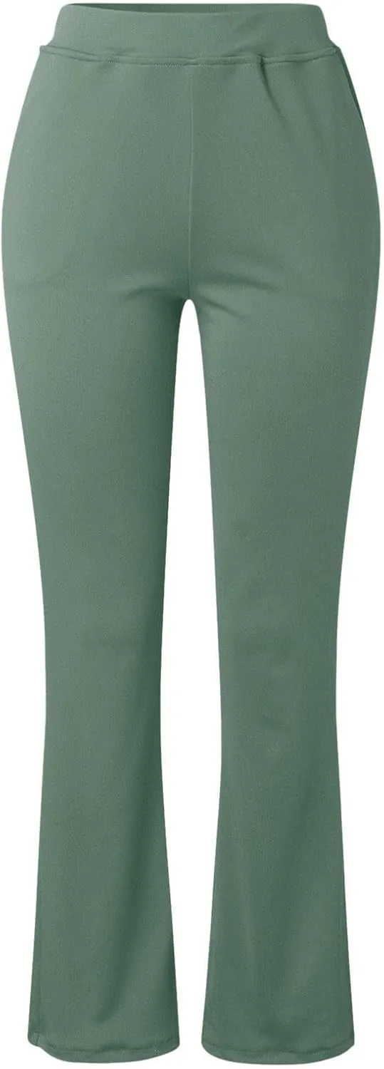 Women Office Work Dressy Pants Stretch High Waist Tummy Control Slim Fit Tight Trouser Trendy Solid Flowy Casual Pant