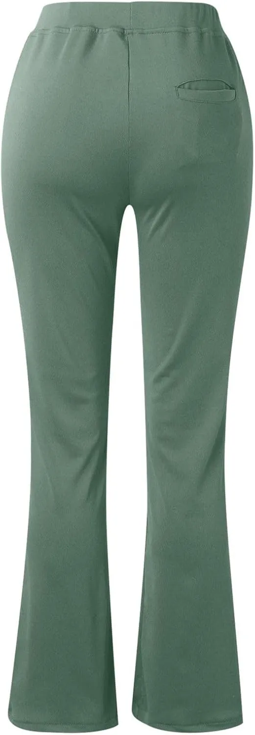 Women Office Work Dressy Pants Stretch High Waist Tummy Control Slim Fit Tight Trouser Trendy Solid Flowy Casual Pant