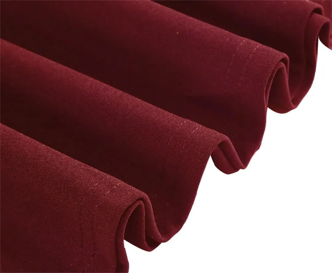 Women Summer Single Breasted Button Solid Vintage Skirt with Belt A Line Swing Flare Tea Skirts