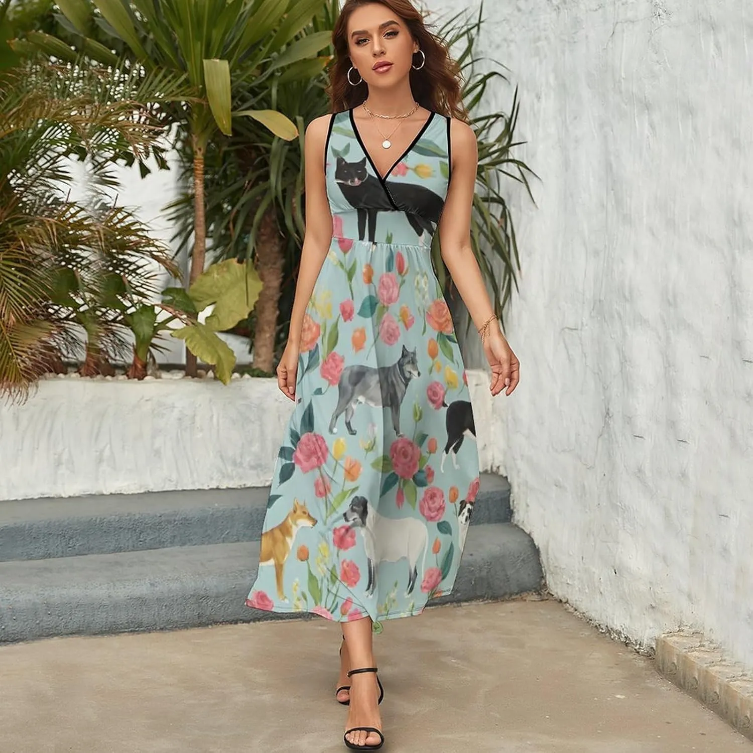 Women's 2025 Summer Loose Flowy Swing Shift Dresses for Vacation Party
