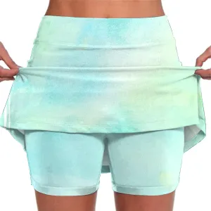 Women's Athletic Skirt Shorts Moisture-Wicking Jogging Fitness Exercise Casual Sportswear Flexible Bonus Skirt Shorts