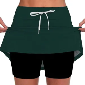 Women's Athletic Skirt with Shorts Running Tennis Day Beach Sports Activity Wears Workout Durable Fabric Short Shirts