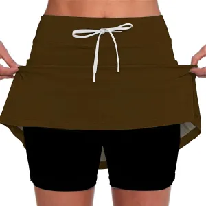 Women's Athletic Skirt with Shorts Running Tennis Day Beach Sports Activity Wears Workout Durable Fabric Short Shirts