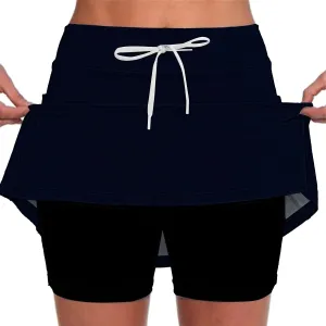 Women's Athletic Skirt with Shorts Running Tennis Day Beach Sports Activity Wears Workout Durable Fabric Short Shirts