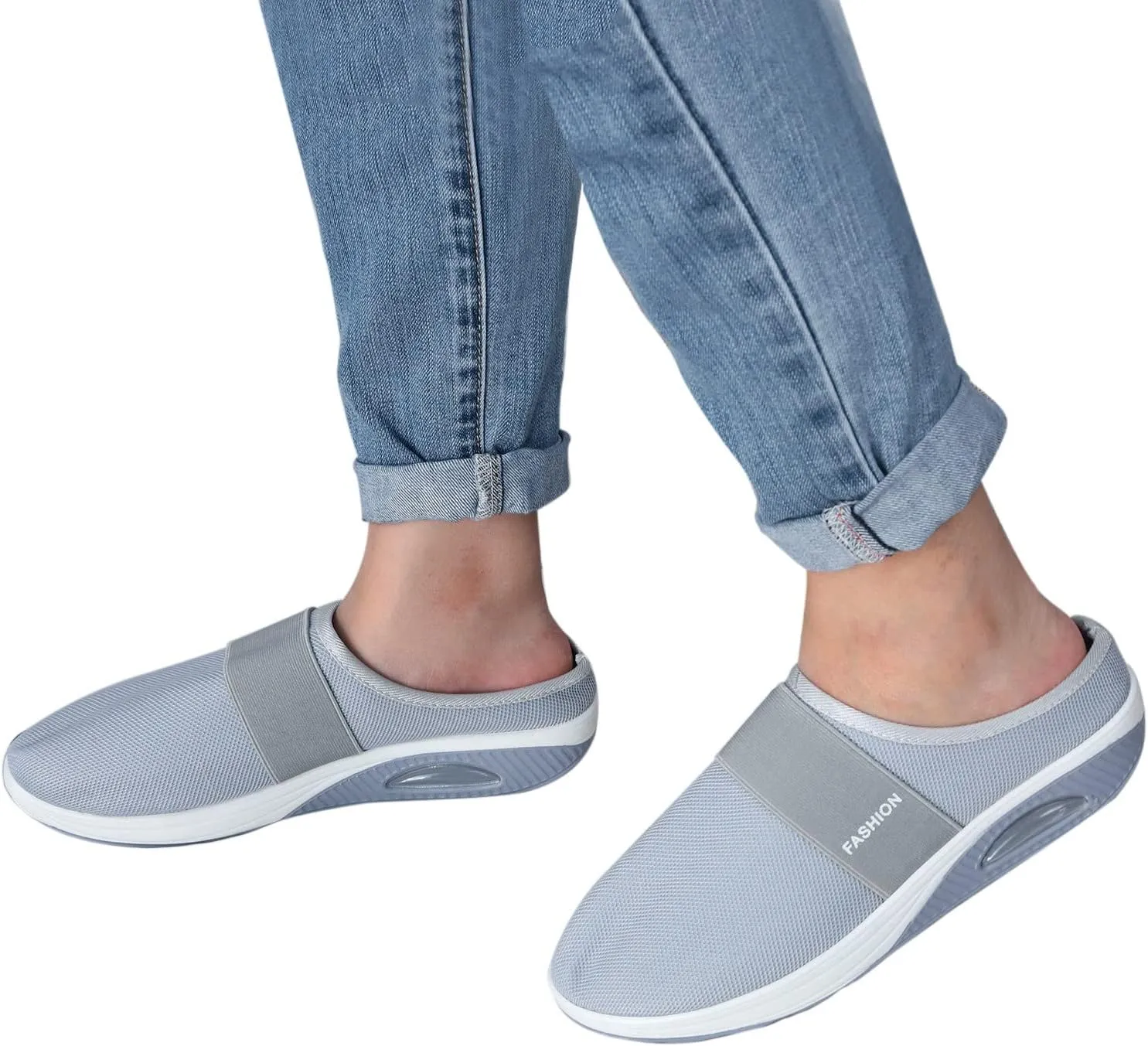 Women's Backless Slip on Mesh Sneakers Shoes Mens Running Shoes Walking Women's Casual Shoes Black Platform Sneaker Tennis Shoe Loafers Casual Slip On