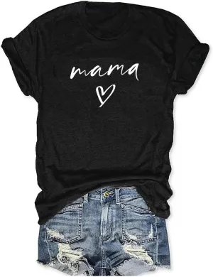 Womens Boy Mama Shirt Casual Letter Printed Boy Mom T-Shirts Short Sleeve Mother's Day Graphic Tee Tops