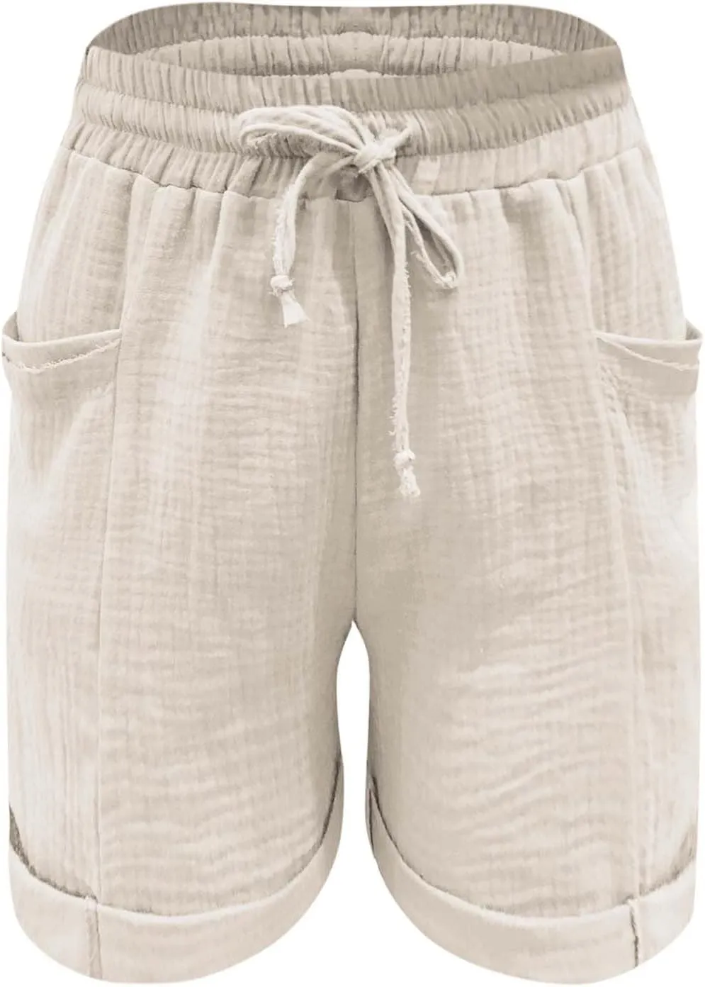 Womens Casaul Drawstring Linen Shorts Summer Hawaiian Beach Athletic Bermuda Sweatpant Elastic Waist Y2K Casual Short