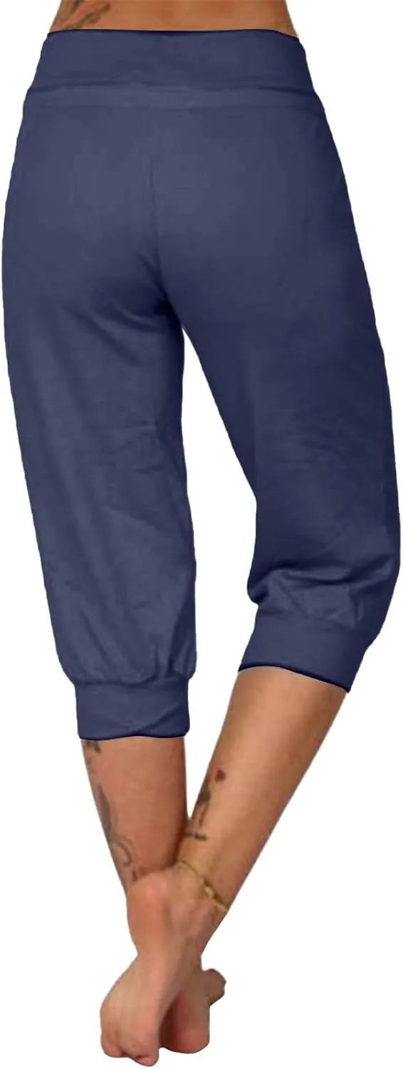 Women's Casual Comfortable Stretch Drawstring Pants Slim Active Yoga Lounge Outfits Stylish Sport Fitness Casual Pant