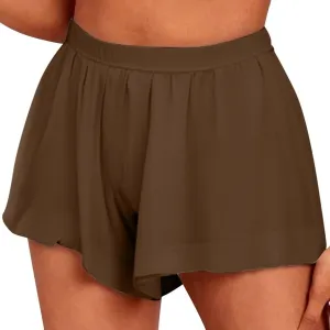 Women's Casual Pleated Shorts Stylish Skirts for Daily Wears Ultra High-Waist Butt Lift Shorts Fashion Stretch Skirts