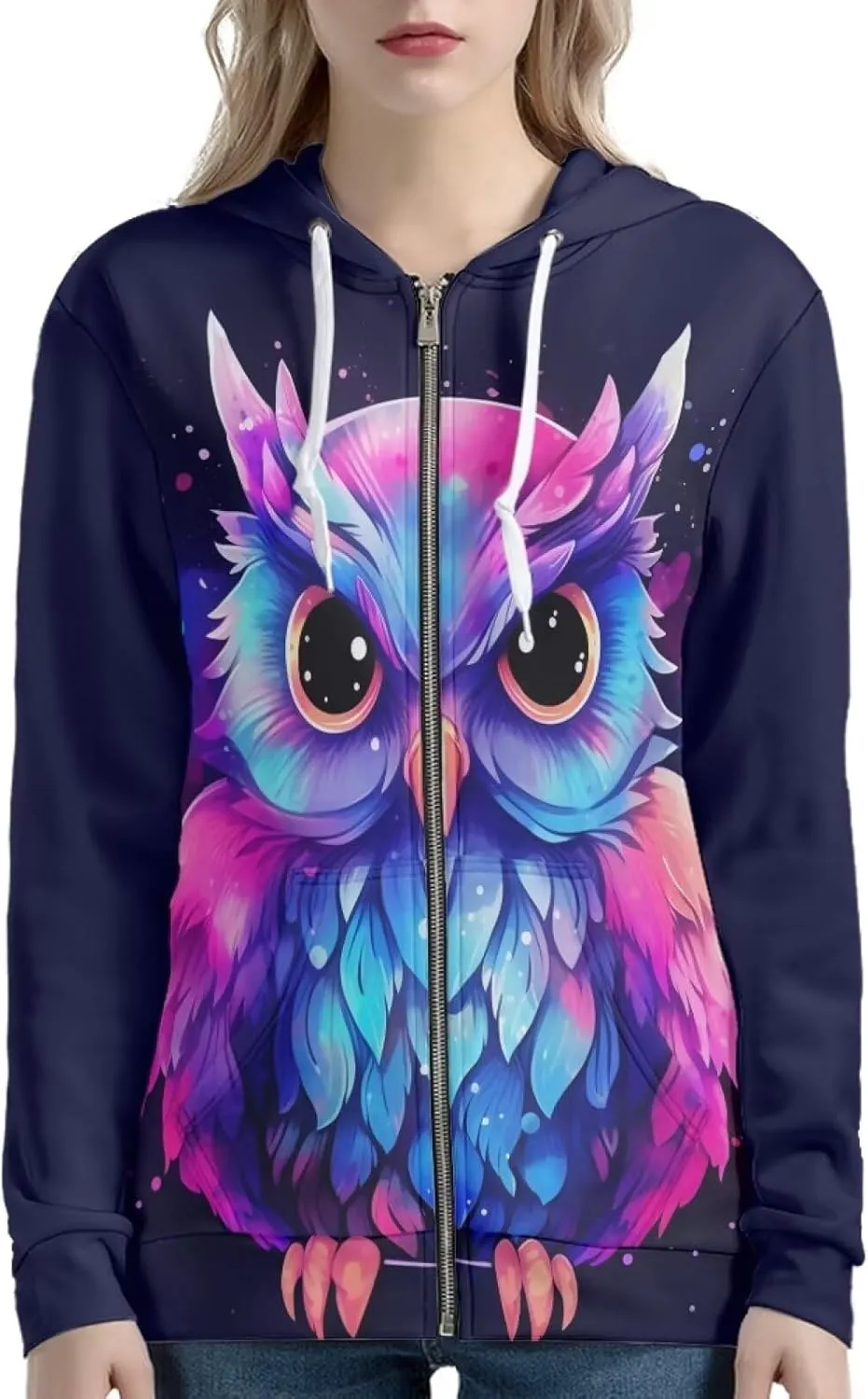 Women's Casual Pullover Long Sleeve Drawstring Hoodie Sweatshirt with Pockets XS-5XL