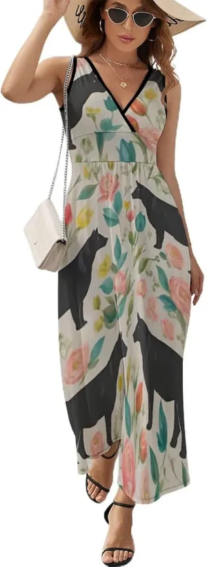 Women's Casual Swing Midi Sun Dress for Party Beach Date
