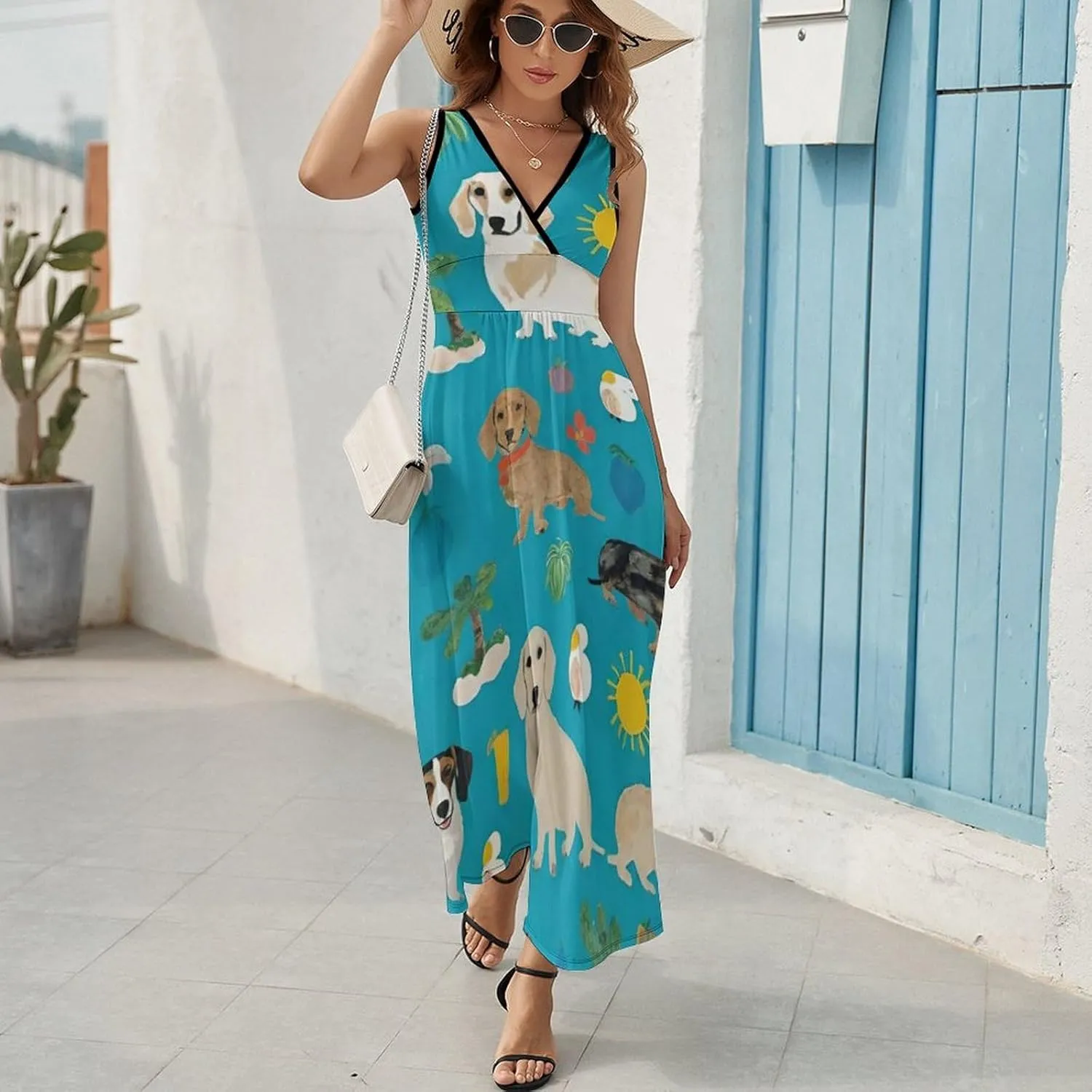 Women's Casual Swing Midi Sun Dress for Party Beach Date